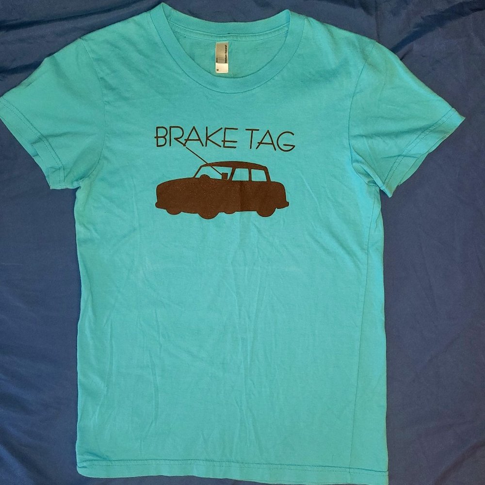 Fleurty Girl "Brake Tag" T-shirt Aquamarine American Apparel Classic Girl Size M